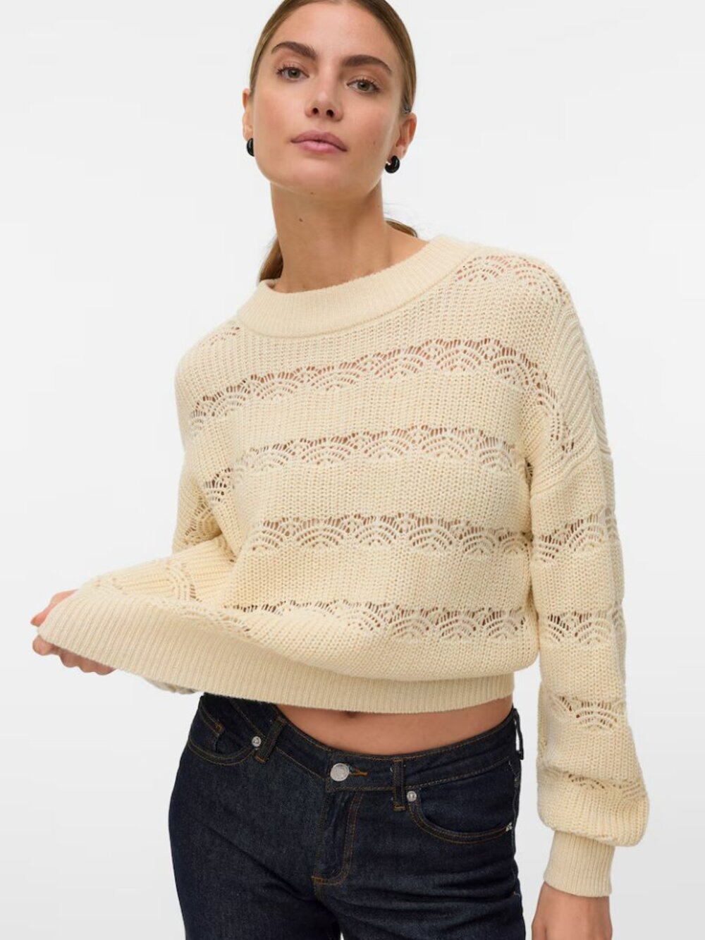 Vero Moda Cream Colored VMLONA Sweater L